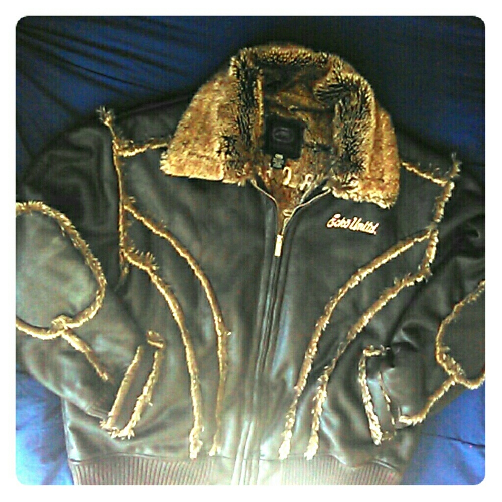 Mark Eckõ Unltd. Faux Fur Leather Bomber Coat Jack